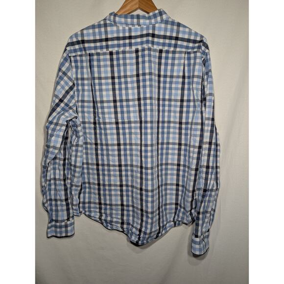 Lacoste Mens Checked Regular Fit Button Down Shirt Size 46 XL Cotton Blue White - Picture 3 of 7